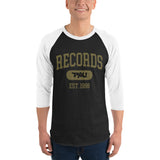 TRU Records Collegiate 3/4 sleeve raglan shirt (saints gold)