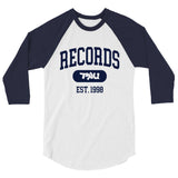 TRU Records Collegiate 3/4 sleeve raglan shirt (navy)