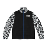 Camouflage Sleeve Puffer Jacket — "Forever TRU" Logo
