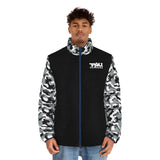 Camouflage Sleeve Puffer Jacket — "Forever TRU" Logo
