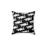 'TRU' Pattern Square Throw Pillow — Black & White Decorative Accent