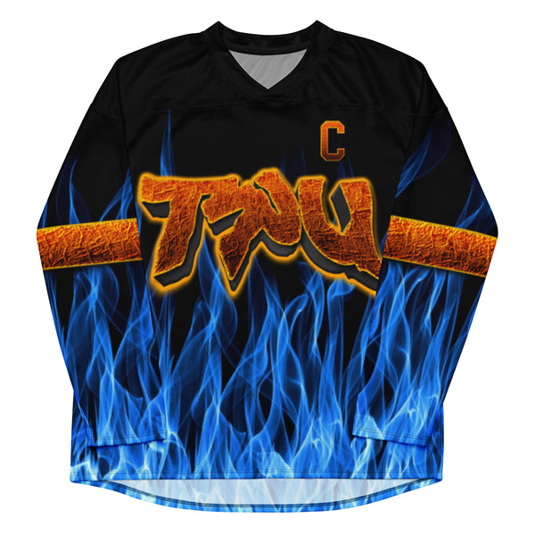 Forever TRU Blue Flames hockey jersey