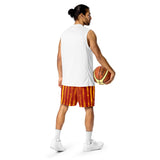 TRU striped mesh shorts (red/gold)
