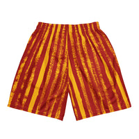 TRU striped mesh shorts (red/gold)