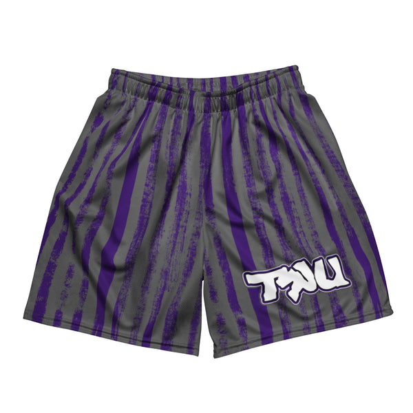 TRU striped mesh shorts (purple/gray)