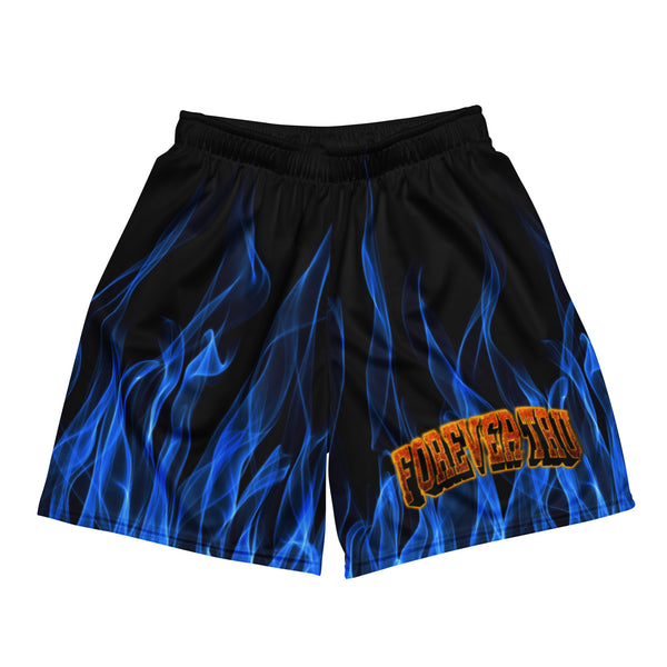 TRU blue flames mesh shorts