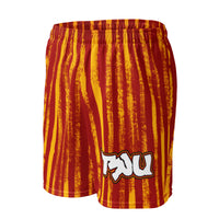 TRU striped mesh shorts (red/gold)