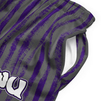 TRU striped mesh shorts (purple/gray)